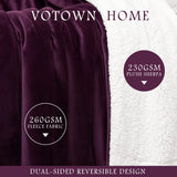 2 x Brand New VOTOWN HOME Cuddly Blanket Fluffy XXL Blanket 220x240 cm, thick and warm Sherpa Blanket, OEKO-TEX certified soft fleece blanket for sofa bed, purple - RRP €79.28