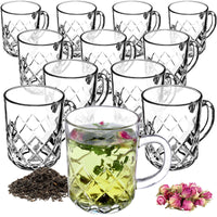 1 x RAW Customer Returns KADAX tea glasses, set of 12, glasses with handle, dishwasher safe, drinking glasses for coffee, tea, water, juice, drink, garden, juice glasses, water glasses, glass set, glass cups Lisa set of 12, 230ml  - RRP €26.94