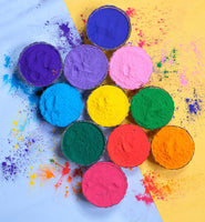 4 x RAW Customer Returns Holi color Gulal powder water soluble Natural festival photo shoot Rangoli rainbow powder holy color bag dog photography color powder 75gm X 14 color bag  - RRP €129.8