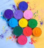 1 x RAW Customer Returns Holi color Gulal powder water soluble Natural festival photo shoot Rangoli rainbow powder holy color bag dog photography color powder 75gm X 14 color bag  - RRP €32.45