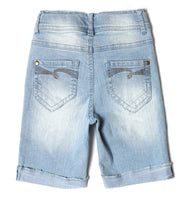 1 x RAW Customer Returns BIENZOE Girls Cotton Stretchy Denim Shorts Pure Blue 18 - RRP €22.8