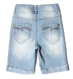 1 x RAW Customer Returns BIENZOE Girls Cotton Stretchy Denim Shorts Pure Blue 12 - RRP €25.99