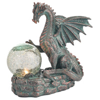 1 x RAW Customer Returns TERESA S COLLECTIONS Garden decoration for outdoors, garden figures for outdoors, 22.5 cm garden dragon figure with solar light, waterproof synthetic resin decoration figure for lawn terrace gifts for women - RRP €33.58