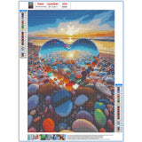 49 x Brand New 5D Diamond Painting Colorful Stones Heart Diamond Painting Pictures Beach Sea Diamond Art DIY Adult Diamond Painting Set Daiments Painting Diamonds Wall Decor 30 x 40 cm Colorful Stone Heart 2 Pieces  - RRP €999.6