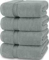 1 x RAW Customer Returns Utopia Towels - Bath Towel Set 4 Pack, 69 x 137 cm 100 Ring-Spun Cotton Towels Cool Grey  - RRP €33.26