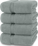 1 x RAW Customer Returns Utopia Towels - Bath Towel Set 4 Pack, 69 x 137 cm 100 Ring-Spun Cotton Towels Cool Grey  - RRP €33.26