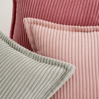 1 x Brand New MIULEE Square Decorative Soft Corduroy Cushion Covers for Spring Soft Cushion Cover Striped Corduroy Cushion Cover Pack of 2 for Home Sofa Decor 40x40 cm, Pink - RRP €20.4