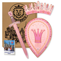 1 x RAW Customer Returns Liontouch - Pink Queen Sword, Shield Crown Set for Girls Medieval Pink Foam Set for Children s Role Play Safe Weapons Armor for Royal Disguises Costumes - RRP €39.58