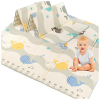 1 x RAW Customer Returns Sweety Fox Foldable and Reversible Children s Play Mat 180x200x1.5cm - Adult and Child Side - XXL Children s Rubber Mat - Whale - Children s and Baby Mat - RRP €52.12