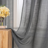 1 x RAW Customer Returns MIULEE Set of 2 Voile Curtain Sheer Linen Curtain with Eyelets Transparent Linen Look Curtain Eyelet Curtain Living Room Window Curtain Translucent Decorative Curtain Bedroom 140 x 200 cm W x H Dark Gray - RRP €30.24