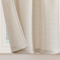 1 x RAW Customer Returns TOPICK Panel Curtain Semi-Transparent Bistro Curtain Privacy Window Curtain Kitchen Curtains Plain Short Curtain Panel Curtains Window Curtain for Living Room Country House Set of 2 70W x 90H cm Beige - RRP €19.15