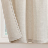 1 x RAW Customer Returns TOPICK sheer curtain, semi-transparent bistro curtain, privacy window curtain, kitchen curtains, plain short curtain, sheer curtain, window scarf for living room, country house, set of 2, 70W x 90H cm beige - RRP €27.38