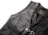 1 x RAW Customer Returns Men s leather vest with buckles without side cord M  - RRP €90.66