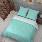 1 x RAW Customer Returns Vency bed linen 140x200 2-piece turquoise - Oeko-TEX 80 cotton 20 polyester, 1x duvet cover zip 1x pillowcase 65x65 envelope closure, puzzle model - RRP €34.9