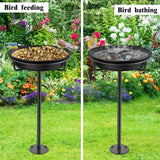 1 x RAW Customer Returns VeyFolzin.st Bird bath bird bath food bowl watering place standing, bird bath garden for wild birds watering place for birds, bird bath large frost-proof winterproof bird bath iron  - RRP €27.99