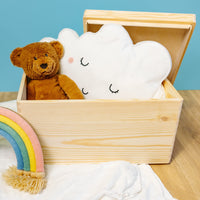 1 x RAW Customer Returns Creative Deco XXL Large wooden box with lid 40x30x22 cm -1cm Easter wooden chest memory box baby wooden box with lid box For documents, toys, tools RAW UNPOLISHED - RRP €37.57