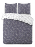 1 x RAW Customer Returns Vision Hugo Grey duvet cover and 2 matching pillowcases, cotton, grey, 200 x 200 cm - RRP €31.45