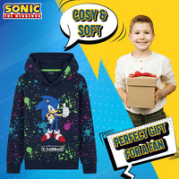 1 x RAW Customer Returns SONIC THE HEDGEHOG Hoodie Kids Boys 4-12 Years Hoodie Boys Teenagers Cool Hoodies Unisex Navy Blue, 11-12 Years  - RRP €25.2