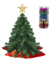 4 x Brand New Prextex 56cm Mini Tabletop Christmas Tree with Star Tip and Hanging Ornaments for DIY Christmas Decorations - RRP €71.96