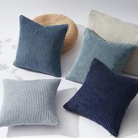 1 x RAW Customer Returns Topfinel 45x45 cushion cover blue set of 4 corduroy cushion covers cushion cover decorative cushion cover sofa cushion decorative cushion decoration for sofa bedroom living room balcony children fluffy color gradient - RRP €23.68