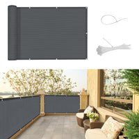 1 x RAW Customer Returns SUNNY GUARD balcony privacy screen 80x600cm balcony cover HDPE UV protection wind protection balcony cladding, with cable ties, anthracite - RRP €23.99