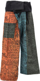 1 x RAW Customer Returns GURU SHOP Thai fisherman pants made of solid cotton, patchwork wrap pants, yoga pants, one size, men women, orange multicolored, size one size - RRP €36.2