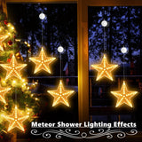 2 x RAW Customer Returns Joomer LED star Christmas lights, 31 LED window decoration fairy lights battery timer with suction cups, warm white meteor shower light effects Christmas star indoor for balcony wedding party 2 pieces  - RRP €34.28