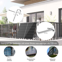 1 x RAW Customer Returns LEICKE balcony power plant bracket balcony for all solar modules I Robust aluminum alloy solar panel bracket I Railing balcony power plant attachment adjustable angle 0 or 15-30  - RRP €40.33