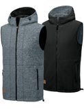 1 x Brand New Little Donkey Andy Men s Reversible Fleece Vest Lightweight Warm Sleeveless Hooded Vest for Hiking Walking Travel Monument L - RRP €89.99