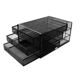 1 x RAW Customer Returns EXERZ Paper Sorter with 3 Drawers A4 Documents Drawer Box - Wire Mesh Office Tray Storage Folder Slip Binder Organizer Desk Multifunction Black  - RRP €29.99