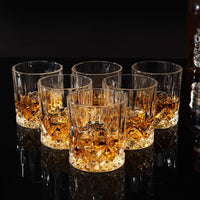 1 x RAW Customer Returns KANARS Whiskey Glasses, Lead-Free Crystal Glasses, 6-Piece Whiskey Glass, Luxurious Gift, 300 ml - RRP €45.99