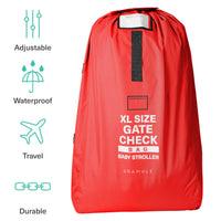 1 x RAW Customer Returns Bramble - XL Gate Check Transport Bag for Stroller Child Seat 600D Polyester Red - Air Travel Storage - Robust Waterproof - Large 120x58x35cm - RRP €32.45