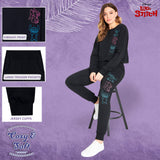 1 x RAW Customer Returns DISNEY Women s Cropped Tracksuit, Crop Top Sweatshirt and Trackpants Set XL, Black  - RRP €31.78