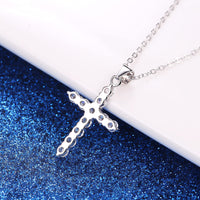 1 x RAW Customer Returns Bo Pao necklace women with cross in 925 sterling silver, zirconia cross chain, 45 cm, adjustable - RRP €25.89