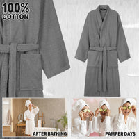 1 x RAW Customer Returns CityComfort terry cloth bathrobe for women, dressing gown for women, cotton sauna robe for women and teenagers S - XL - gifts for women anthracite, M  - RRP €24.49