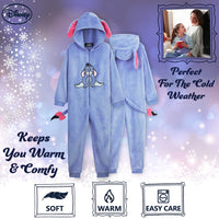 1 x RAW Customer Returns Disney Stitch Onesie Girls, Cuddly Warm Onesie Pajamas Children, Baby Yoda Gifts for Girls Christmas Blue Eeyore, 13-14 Years  - RRP €29.96