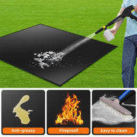 1 x RAW Customer Returns Fireproof mat, grill mat for gas grill 160 100cm heat protection mat heat resistant up to 2000 F oil-resistant waterproof non-slip outdoor BBQ mat for the outdoor grill, lawn, terrace. - RRP €32.45