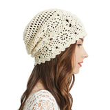 1 x RAW Customer Returns ZLYC Women s Summer Knitted Hats Handmade Crochet Hat Slouch Beanie Hat Solid Beige , Size One Size - RRP €19.99