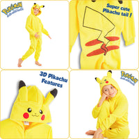 1 x RAW Customer Returns Pokemon Pikachu One Piece Pajamas for Children 4-14 Years 5-6 years, Yellow  - RRP €30.24