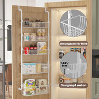 1 x RAW Customer Returns COVAODQ door shelf, shelf with baskets, hanging shelf refrigerator, kitchen organizer storage 5 levels 2 large and 3 small white  - RRP €36.79