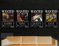 1 x RAW Customer Returns 4in1 One Piece Anime Legendary Ruler Black Style Wanted Poster, Gold Roger Whitebeard Rocks Set of 4 DIN A3 297 x 420 mm Matt - RRP €20.16