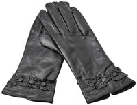 2 x Brand New YISEVEN Women s Winter Genuine Leather Gloves Ruffle Design Gifts, Black Small 6.5  - RRP €59.98