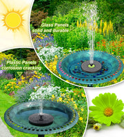 1 x RAW Customer Returns SZMP Solar Fountain, 2024 New 3.5W Glass Solar Pond Pump with 7 Nozzles 4 Fixed Pipes Solar Water Pump Solar Floating Fountain Pump for Garden, Pond, Bird Bath Black  - RRP €18.68