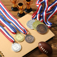 1 x RAW Customer Returns Yaomiao 6 pieces gold silver bronze medals award medals1. 2nd 3rd Olympic Gold Silver Bronze Medals with Ribbon for Competitions Party Decorations Olympic Style - RRP €11.65