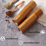 1 x RAW Customer Returns Sustainable salt and pepper mill set of 2 Height 21cm FSC-certified acacia wood Spice mills Premium grinders ceramic and stainless steel Brand neisie  - RRP €35.24