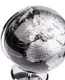 1 x RAW Customer Returns Exerz 20cm World Map - English Map - With Metal Base Globe for School Decoration Education Geographic Modern - Diameter 20cm Metallic Black - RRP €32.32