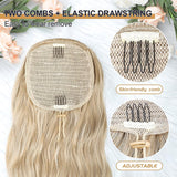 1 x RAW Customer Returns YEESHEDO Ponytail Hairpiece Ash Blonde Long Wavy Curls Hairpiece Braid with Drawstring Ponytail Natural Synthetic Hair Extensions for Women Afro Braid 60cm - RRP €20.16