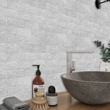 1 x RAW Customer Returns DEWOO 20 pieces wall tiles wall panels metro tiles kitchen back wall wall panel self-adhesive adhesive tiles grey kitchen bathroom, 34 x 29 cm  - RRP €66.88