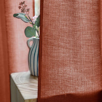 1 x RAW Customer Returns MIULEE Set of 2 Voile Curtains Sheer Linen Curtain with Eyelets Transparent Irregular Texture Curtain Eyelet Curtain Window Curtain Translucent for Bedroom 260 x 140cm H x W Brick Red - RRP €29.49