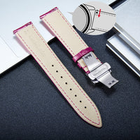 1 x RAW Customer Returns Genuine Calfskin Leather Watch Straps Replacement Alligator Watchband for Men Women with Silver Gold Rose Gold Butterfly Deployment Buckle 12mm 13mm 14mm 16mm 17mm 18mm 19mm 20mm 21mm 22mm 23mm 24mm - RRP €20.16